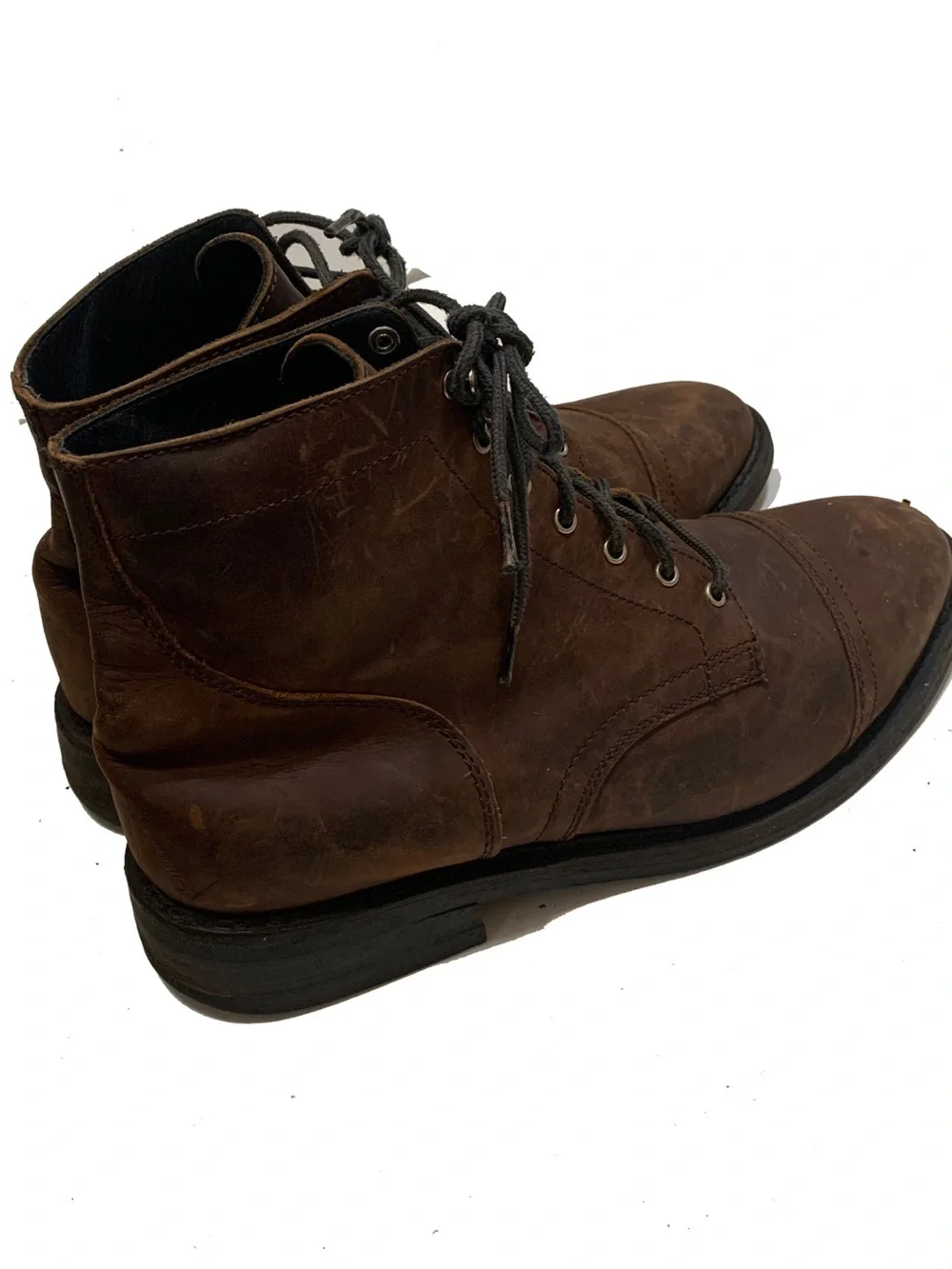 thursday captain Men's Brown Leather Lace-Up Boots